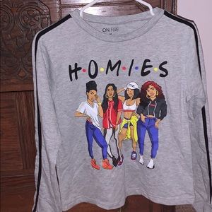 On Fire Long Sleeve Cropped Shirt